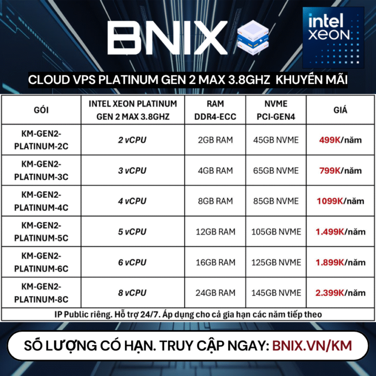 Cloud VPS SIÊU SALE chào hè chỉ từ 499K/NĂM
